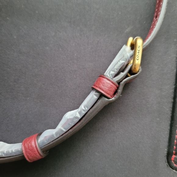 Sold-Tabby Pebbled Leather Flap Bag- Deep Red - Picture 11 of 12